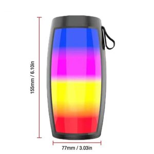 LED Lights Speaker with Powerful Bass Black